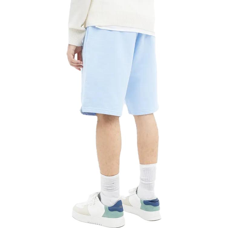 Shop AMI Paris SS23 純色刺繡標誌抽繩短褲 藍色 USO604747-464