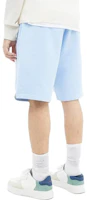 Shop AMI Paris SS23 Solid Logo Embroidered Drawstring Shorts Blue USO604747-464