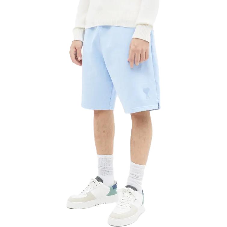 Purchase AMI Paris SS23 純色刺繡標誌抽繩短褲 藍色 USO604747-464