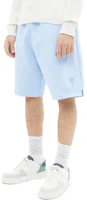 Purchase AMI Paris SS23 Solid Logo Embroidered Drawstring Shorts Blue USO604747-464