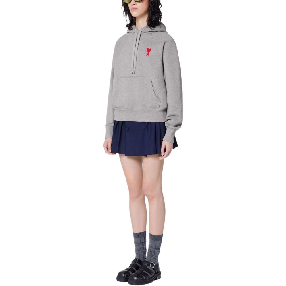 AMI Paris SS23 Solid Logo Embroidered Grey Hoodie  Casual Wear. USW204747-501 圖 6