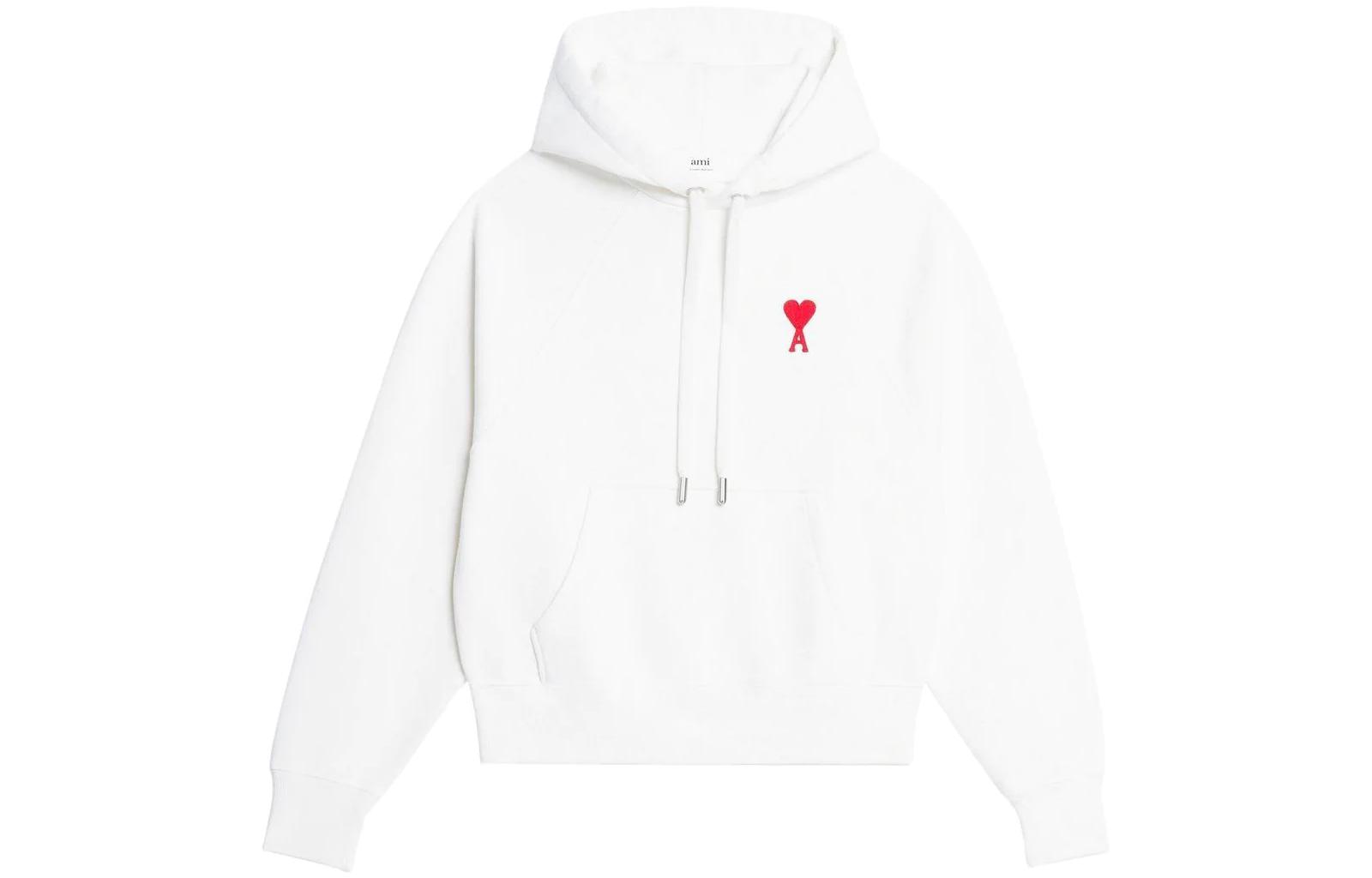 AMI PARIS SS23 Solid Logo Embroidered Sweatshirt Unisex White USW204747-175