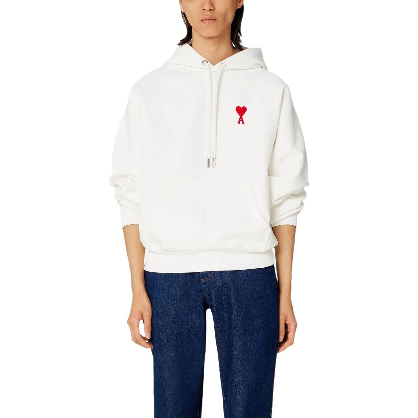 AMI PARIS SS23 Solid Logo Embroidered Sweatshirt Unisex White USW204747-175 圖 4