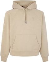 AMI PARIS SS23 Unisex Logo Embroidered Hoodie Beige USW204747-714 AMI PARIS SS23 Unisex Logo Embroidered Hoodie Beige USW204747-714