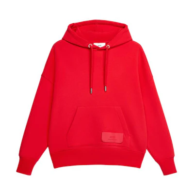 AMI PARIS SS23 Unisex Oversized Cotton Long Sleeve Sweatshirt Red SPUSW209731-600