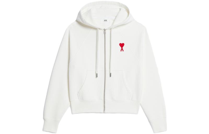 AMI PARIS SS23 Unisex White Cotton Oversized Long-Sleeve Sweatshirt USW4047472-175