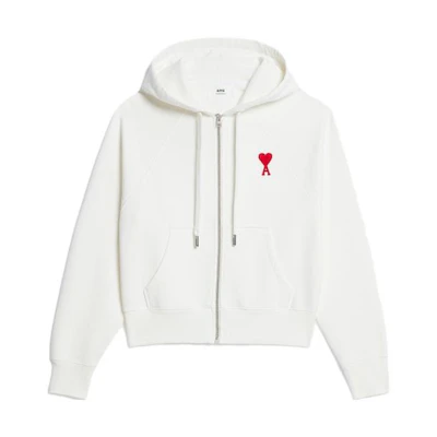 AMI PARIS SS23 Unisex White Cotton Oversized Long-Sleeve Sweatshirt USW4047472-175