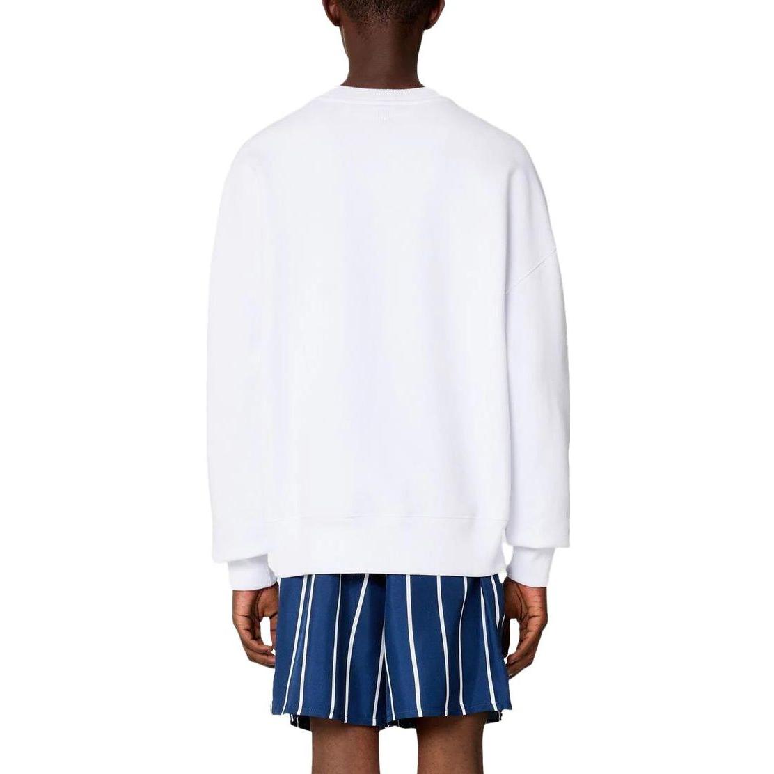 Purchase AMI PARIS SS23 男女通用白色長袖印花圓領衛衣 USW008747-100