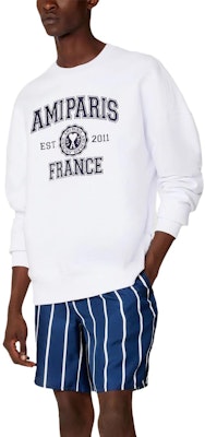 AMI PARIS SS23 男女通用白色長袖印花圓領衛衣 USW008747-100 Details for AMI PARIS SS23 男女通用白色長袖印花圓領衛衣 USW008747-100