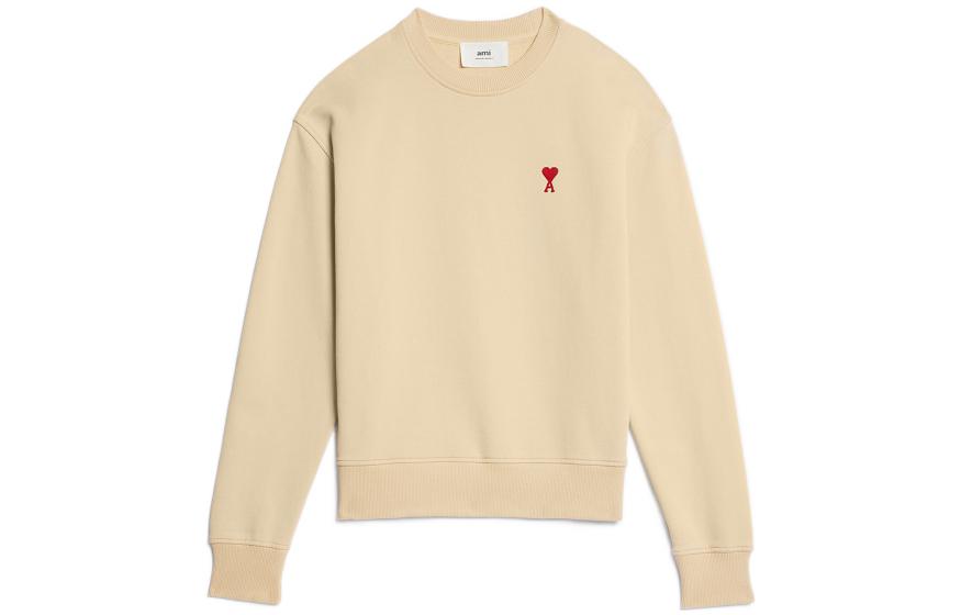 AMI PARIS SS23 Vanilla Logo Embroidered Crewneck Sweatshirt Unisex USW001730-709