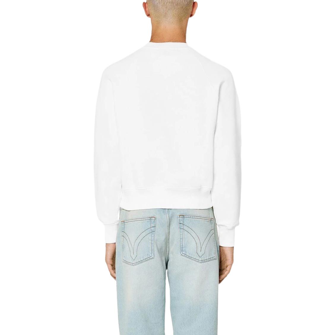 AMI PARIS SS23 White Heart Jacquard Knit Pullover Sweater Unisex UKS008016-175 圖 4