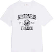 Order AMI Paris SS23 白色logo印花圓領男女短袖T恤 HTS008726-100
