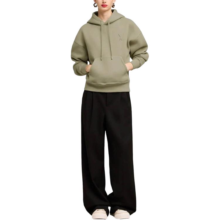 AMI PARIS SS24 3D Heart Embossed Zip Hoodie Unisex Gray Green USW225749317 圖 3