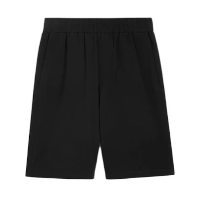 AMI Paris SS24 Black Solid Casual Elastic Waist Shorts. HSO306CO0062-001