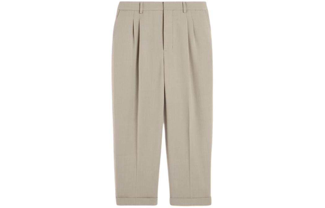 Order AMI PARIS SS24 Seluar Kasual Mid-Rise Straight Kelabu Terang Taupe. HTR100VI0007-2811