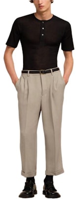 AMI PARIS SS24 Seluar Kasual Mid-Rise Straight Kelabu Terang Taupe. HTR100VI0007-2811 Lookbook AMI PARIS SS24 Seluar Kasual Mid-Rise Straight Kelabu Terang Taupe. HTR100VI0007-2811