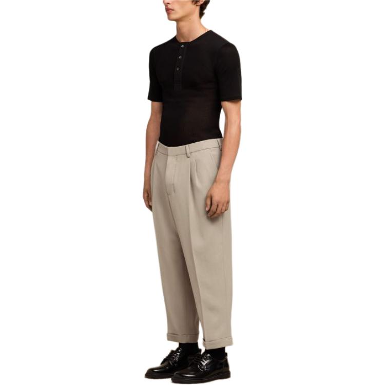 Purchase AMI PARIS SS24 Seluar Kasual Mid-Rise Straight Kelabu Terang Taupe. HTR100VI0007-2811