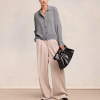 Lookbook AMI Paris SS24 Grey Merino Wool Cardigan with Heart Embroidery Unisex UKC042KN0039-055