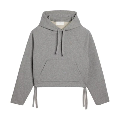 AMI Paris SS24 Heart Logo Pullover Hoodie Unisex - Ash Grey. USW226730-055