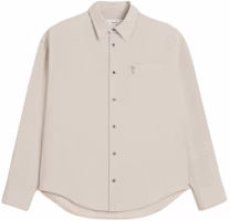 AMI PARIS SS24 Heart Pattern Button-Up Long Sleeve Shirt Unisex Beige. USH140CO0062-271 AMI PARIS SS24 Heart Pattern Button-Up Long Sleeve Shirt Unisex Beige. USH140CO0062-271
