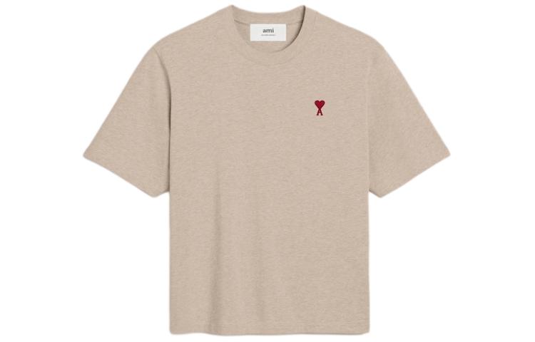 Order AMI PARIS SS24 红心棉质短袖T恤 米白色 男女同款 UTS005726-2712