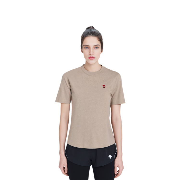 Purchase AMI PARIS SS24 红心棉质短袖T恤 米白色 男女同款 UTS005726-2712