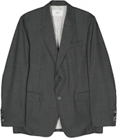 AMI Paris SS24 Single-Breasted Split-Back Blazer Light Gray HBV007WV0043-HEATHER GREY AMI Paris SS24 Single-Breasted Split-Back Blazer Light Gray HBV007WV0043-HEATHER GREY