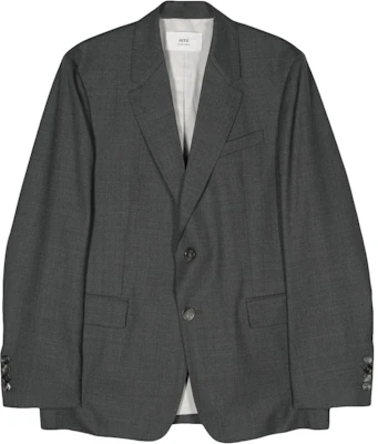 AMI Paris SS24 Blazer Single-Breasted Split-Back Abu Muda HBV007WV0043-HEATHER GREY Buy AMI Paris SS24 Blazer Single-Breasted Split-Back Abu Muda HBV007WV0043-HEATHER GREY