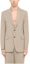 Buy AMI Paris SS24 Blazer Beige Solid Single-Breasted dengan Notched Lapel HBV007VI0007/O-2811