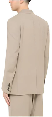 AMI Paris SS24 Blazer Beige Solid Single-Breasted dengan Notched Lapel HBV007VI0007/O-2811 Lookbook AMI Paris SS24 Blazer Beige Solid Single-Breasted dengan Notched Lapel HBV007VI0007/O-2811