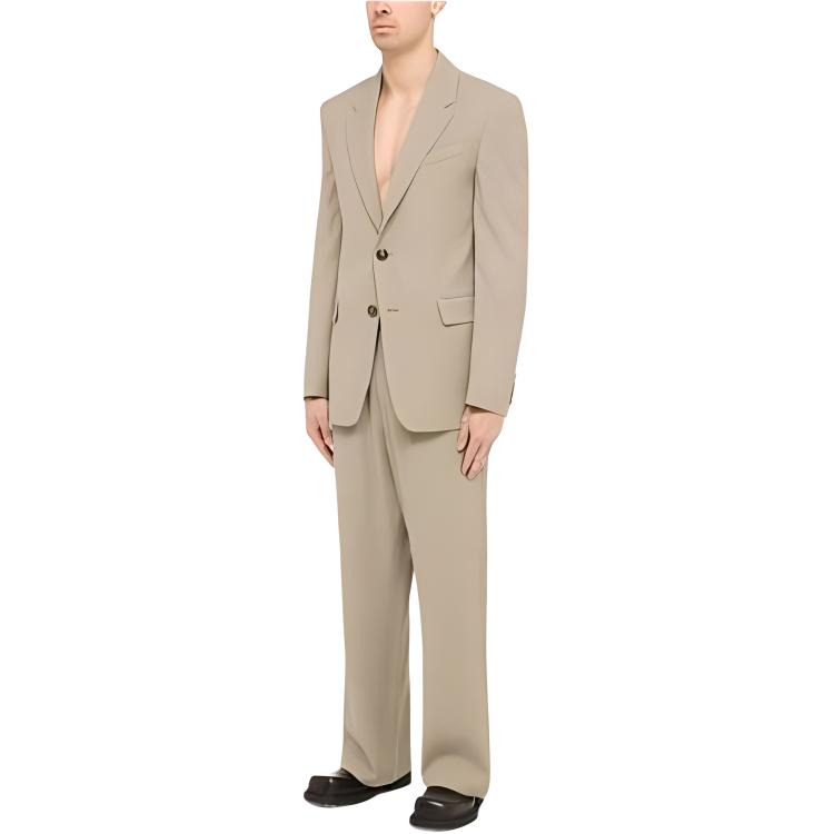 AMI Paris SS24 Solid Beige Notched Lapel Single-Breasted  Blazer HBV007VI0007/O-2811 圖 4