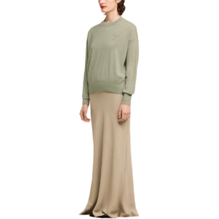 Cheap AMI PARIS SS24 Suéter Unisex Crewneck Verde Salvia con Parche de Corazón. UKS042KN0039-366