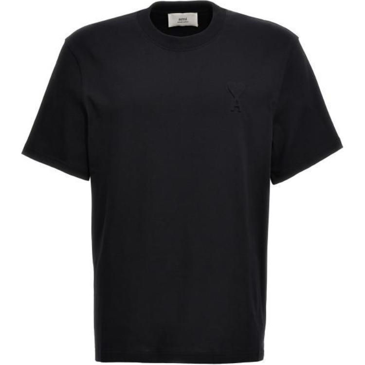 Order AMI Paris SS24 男女同款黑心Logo棉質短袖T恤 UTS025726-001