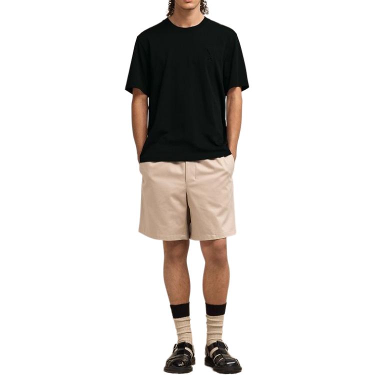 Shop AMI Paris SS24 男女同款黑心Logo棉質短袖T恤 UTS025726-001