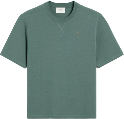 AMI PARIS SS24 Unisex Cotton Crewneck Tee Short Sleeve Light Green UTS040JE0090-GREEN Order AMI PARIS SS24 Unisex Cotton Crewneck Tee Short Sleeve Light Green UTS040JE0090-GREEN