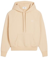 AMI Paris SS24 Unisex Cream Cotton Logo Hoodie Long-Sleeve Pullover. USW224747-721 AMI Paris SS24 Unisex Cream Cotton Logo Hoodie Long-Sleeve Pullover. USW224747-721