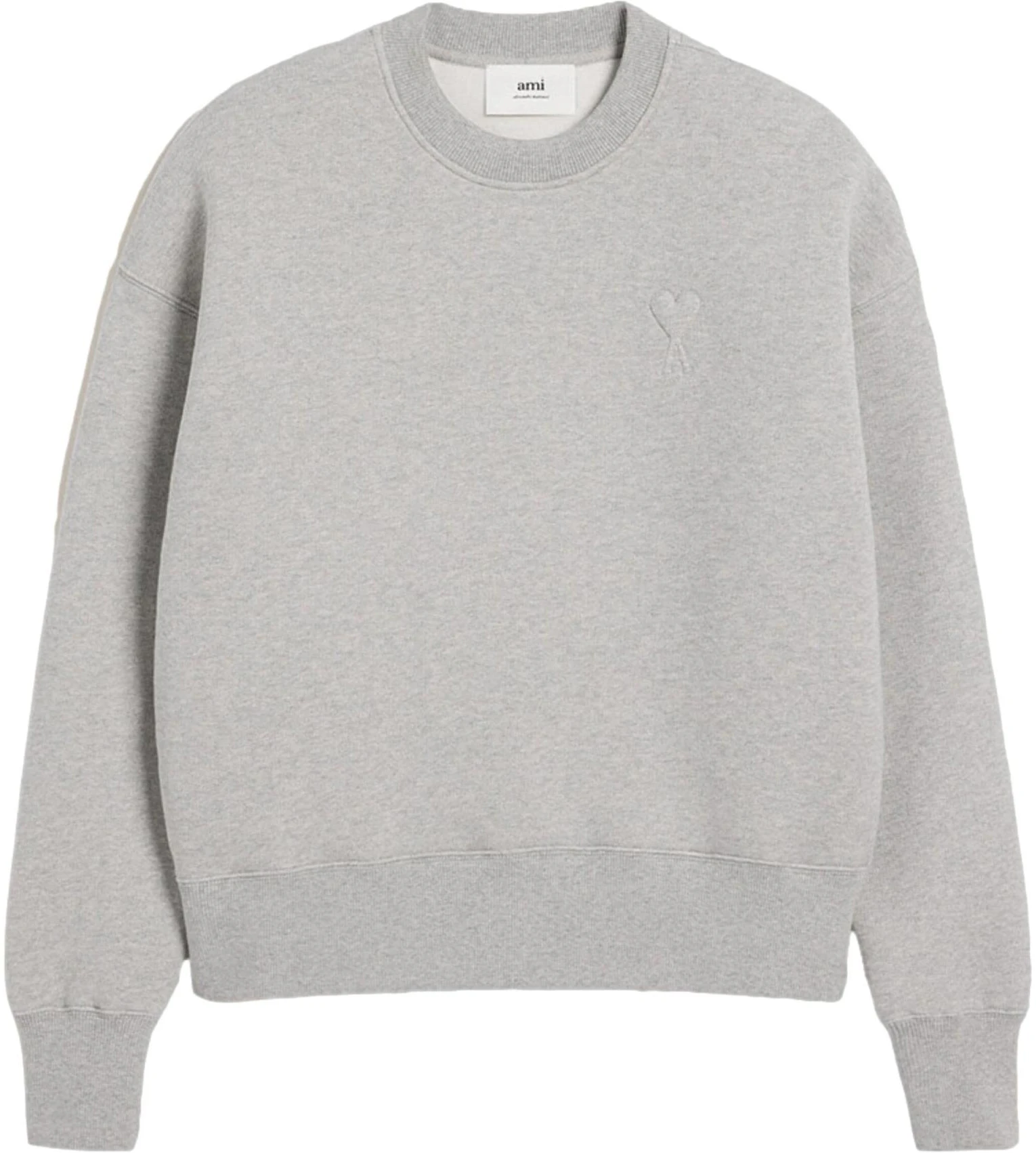 ami-paris-ss-24-unisex-crewneck-pullover-sweatshirt-misty-gray-comfy-and-loose-fit-usw-027749-grey
