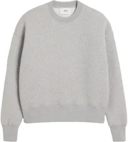 AMI PARIS SS24 Unisex Crewneck Pullover Sweatshirt Misty Gray - Comfy & Loose Fit USW027749-GREY AMI PARIS SS24 Unisex Crewneck Pullover Sweatshirt Misty Gray - Comfy & Loose Fit USW027749-GREY