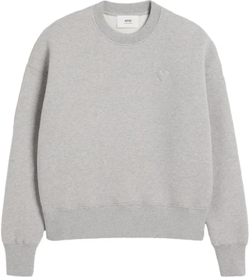 AMI PARIS SS24 男女同款圓領大學T薄霧灰 - 舒適寬鬆版型 USW027749-GREY Buy AMI PARIS SS24 男女同款圓領大學T薄霧灰 - 舒適寬鬆版型 USW027749-GREY