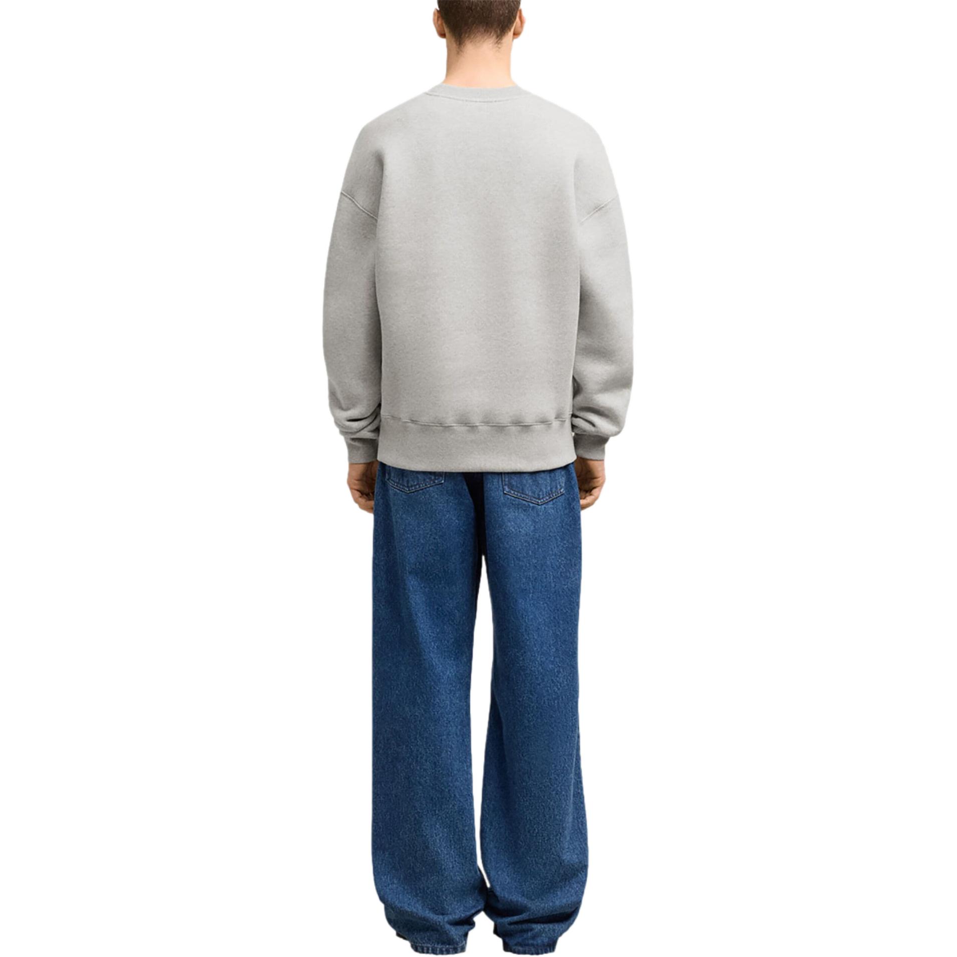 AMI PARIS SS24 Unisex Crewneck Pullover Sweatshirt Misty Gray - Comfy & Loose Fit USW027749-GREY 圖 3