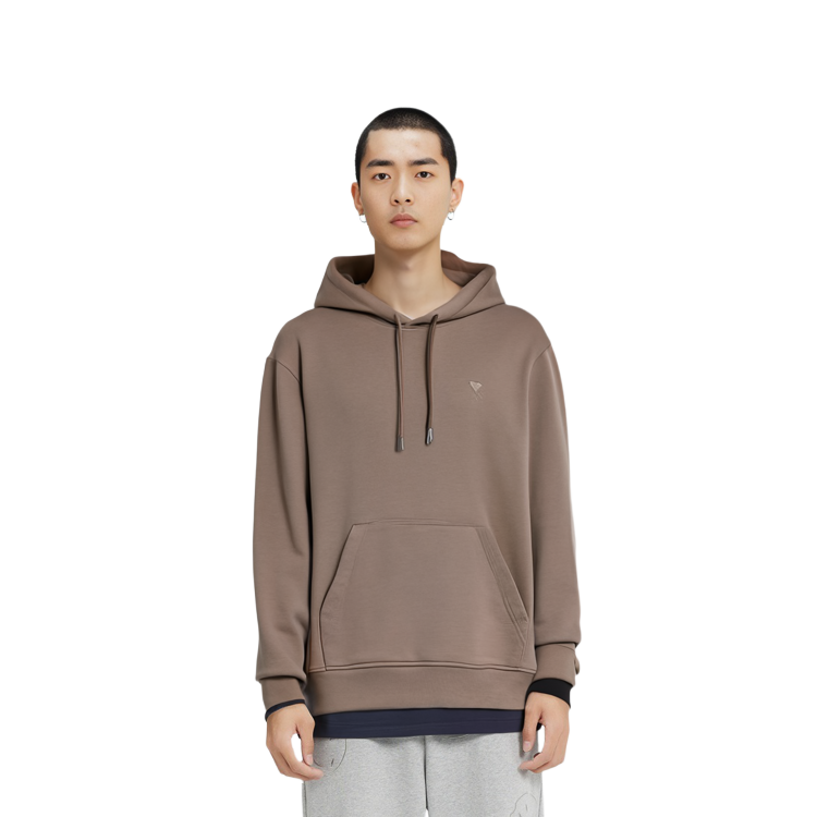 AMI PARIS SS24 Unisex Heart Embroidered Pullover Hoodie Light Gray Beige USW203730-2811 圖 8