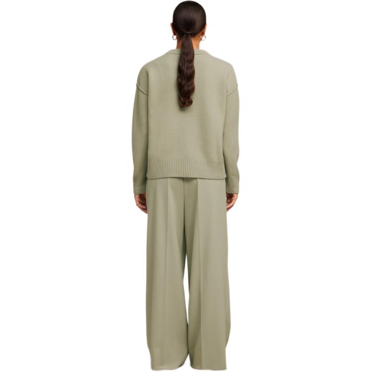 Details for AMI PARIS SS24 男女款羊毛心形圖案開襟衫-鼠尾草綠. UKC006018-319