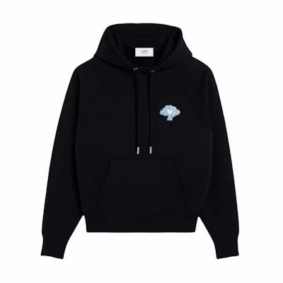 AMI PARIS SS24 Year of the Dragon Hoodie Black Unisex Loose Fit SPUSW299747-001