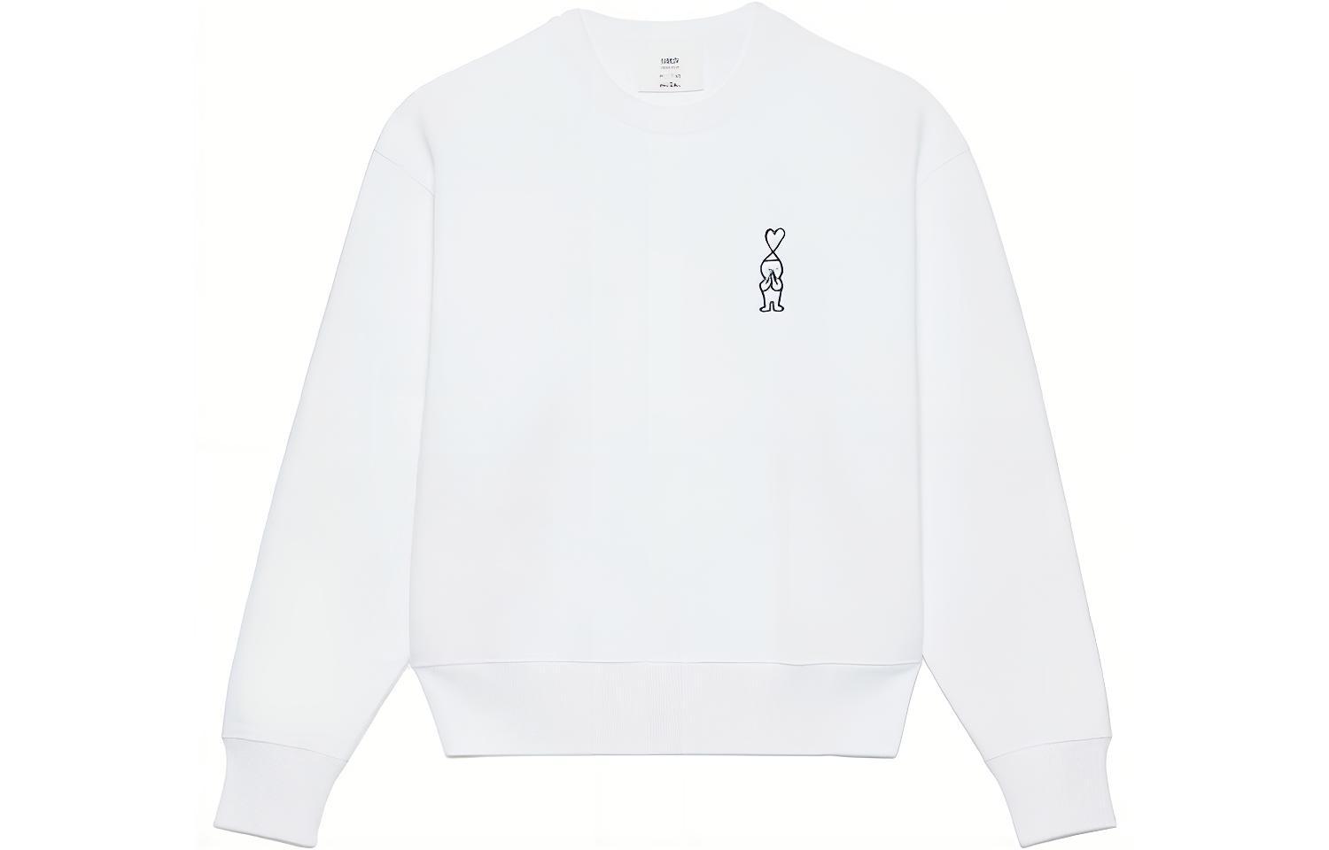 AMI PARIS Surprised Face Logo Crewneck Sweatshirt Unisex White. SPEH21J905-747100