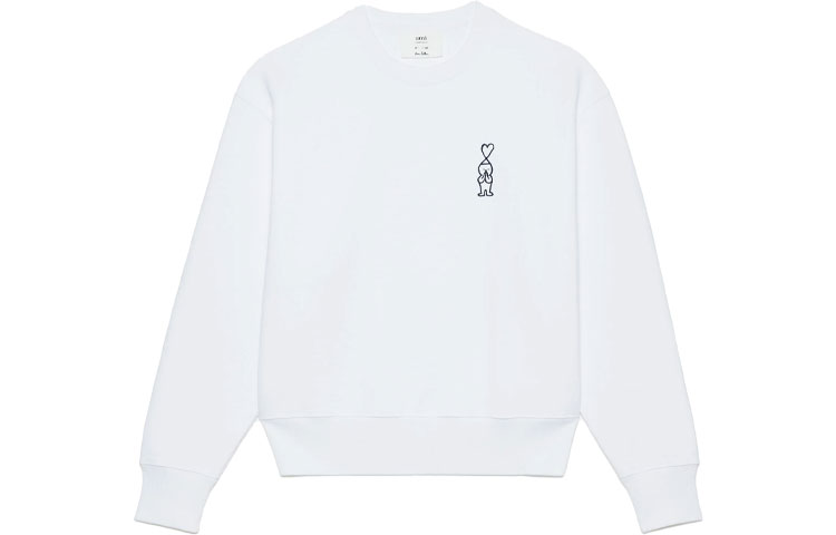 AMI PARIS Surprised Face Logo Crewneck Sweatshirt Unisex White. SPEH21J905-747100 圖 2
