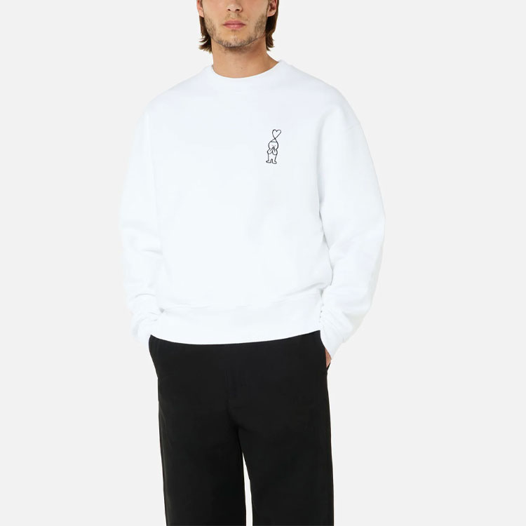 AMI PARIS Surprised Face Logo Crewneck Sweatshirt Unisex White. SPEH21J905-747100 圖 3