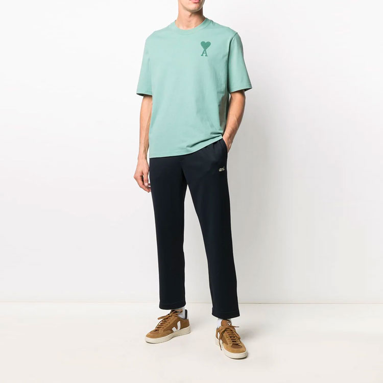 AMI Paris Tonal Heart Embroidery Relaxed T-Shirt Mint Green Unisex. E21HJ128726-303 圖 3