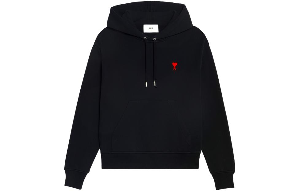 AMI PARIS Unisex Casual Hoodie Pullover Black 232SM00010830