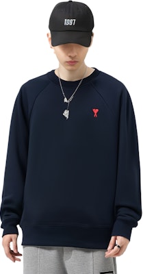 Sudadera Unisex de Algodón AMI Paris en Azul Azure USW005.747 2