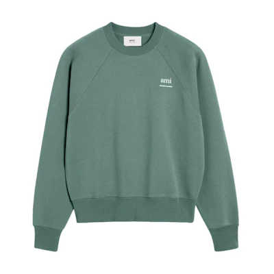 AMI PARIS Unisex Green Crewneck Pullover Sweatshirt Long Sleeve USW0247474-013